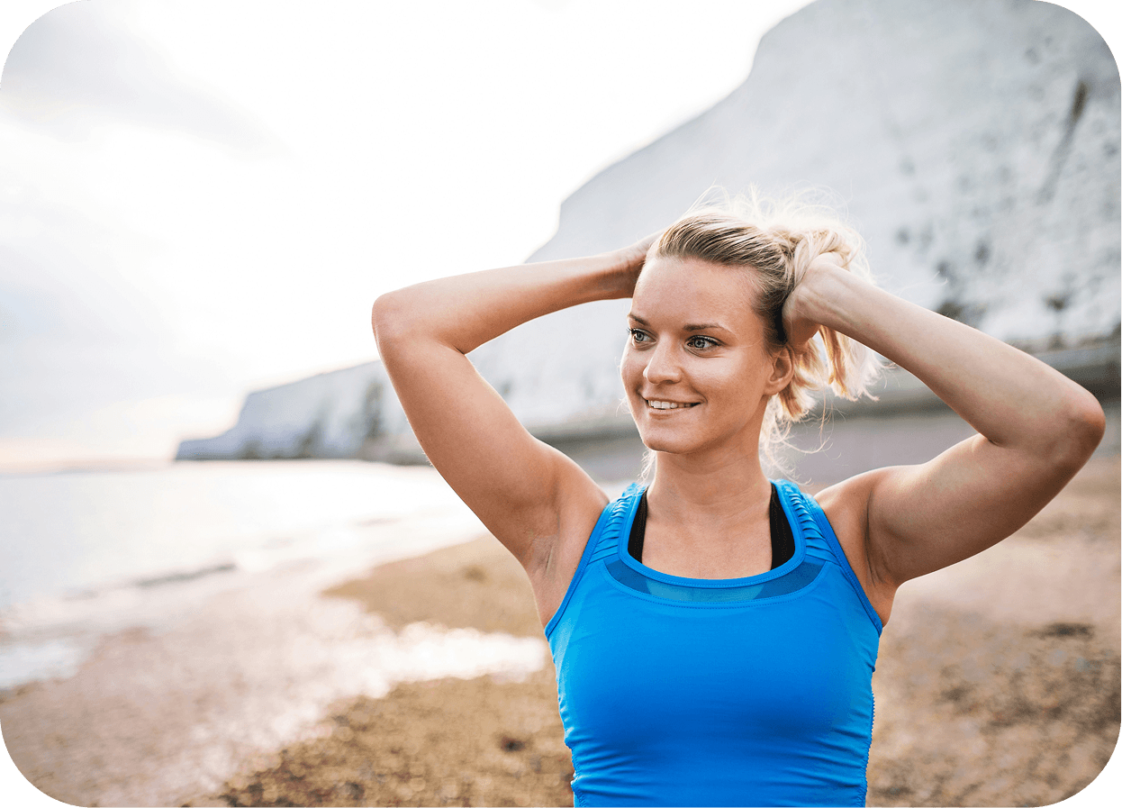 Confident woman enjoying a healthy lifestyle